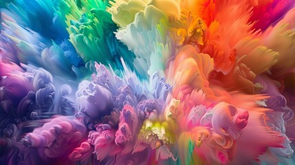 A vibrant color narrative, unfolding in an explosion