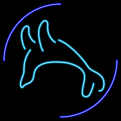 seal neon sign, modern glowing banner design, colorful modern design trend on black background. Vector illustration.