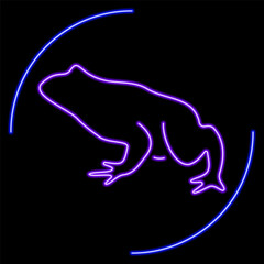 toad neon sign, modern glowing banner design, colorful modern design trend on black background. Vector illustration.