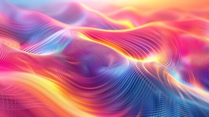 Obraz premium Abstract colorful background with wavy lines and waves, glowing light effect