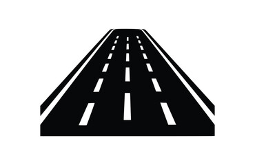 Flat road or highway icon symbol vector Illustration.