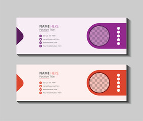 Business email sign card template with digital information