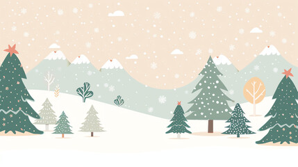 Obraz premium Snow Background in Cartoon Style