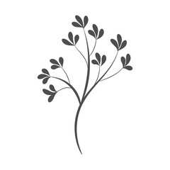 Line flower and leaves for print or use as poster, card, flyer or T shirt