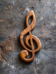 Wooden clef. A musical symbol used to indicate which notes are represented by the lines and spaces...