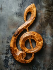 Wooden clef. A musical symbol used to indicate which notes are represented by the lines and spaces on a musical staff