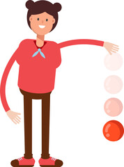 Cute Girl Character Throwing Ball
