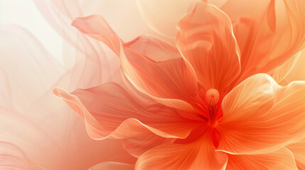 Elegant Contemporary Background with Gradient and Geometric Shapes, close up detailed orange flower, copyspace