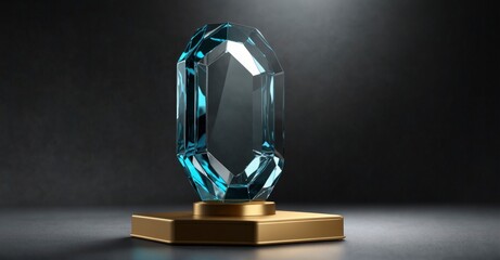 Glass podium for rendering jewelry products