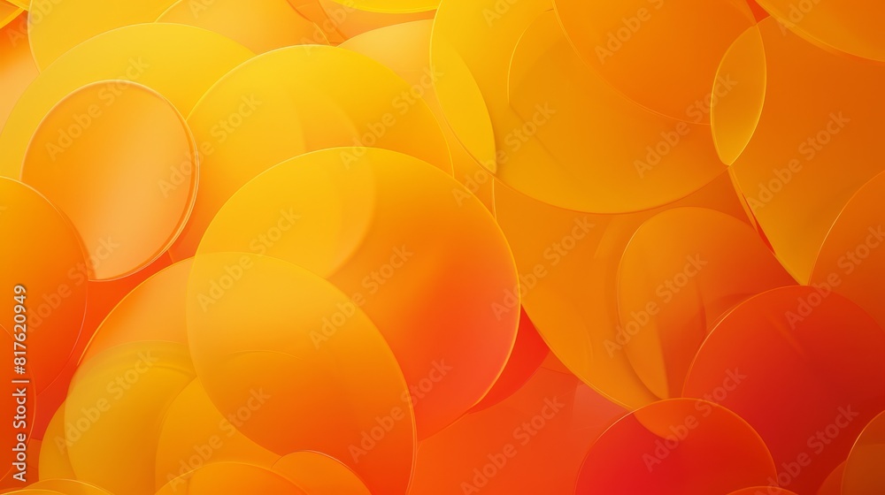 Poster a bright orange background with many circles of different sizes