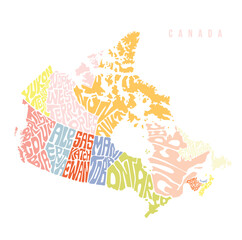 Fototapeta premium canada map typography