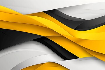 Yellow, Black, and Grey Corporate Template on Contrasting White Background Abstract