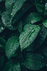 Close-up of water droplets on a green leaf