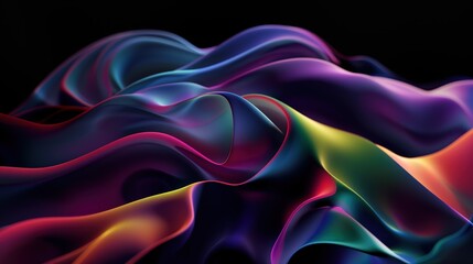 Vibrant Pink and Purple Silk Waves Abstract