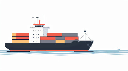 Supply chain optimization flat design side view transportation water color black and white