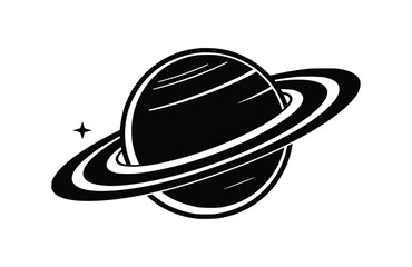 Flat Saturn icon symbol vector Illustration.