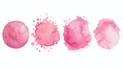 Pink realistic watercolor spots Four . Vector illustration