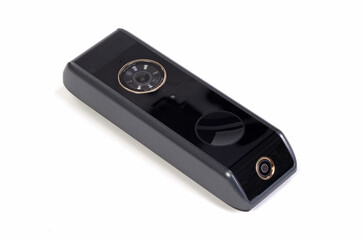 Fototapeta premium Modern wireless camera doorbel, on white background