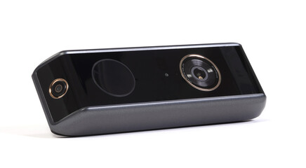 Modern wireless camera doorbel, on white background