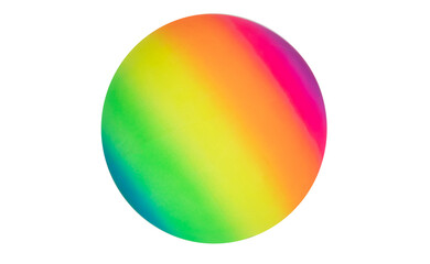 Rainbow plastic ball isolated with clipping path