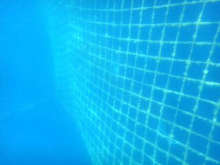 Old fishing net underwater overgrown with algae