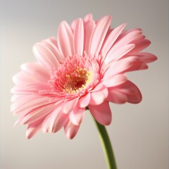 Fototapeta premium Close-Up of Vibrant Pink Gerbera Daisy Flower on Soft Background
