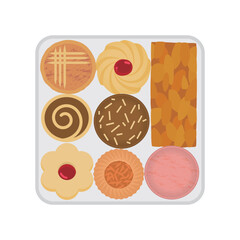 四角いクッキー缶のイラスト