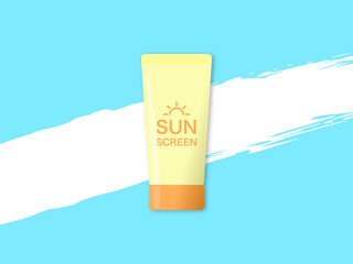 クリームと立体的日焼け止めクリームアイコンB：黄色