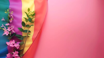 Pride flag, blank space, minimalism, negative space, used for presentation template, celestial background theme wallpaper