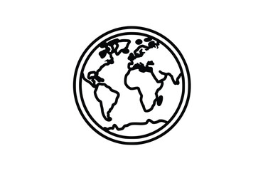 Flat world icon symbol vector Illustration.