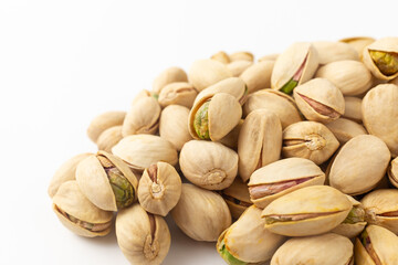 pistachios on a white background