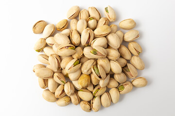pistachios on a white background