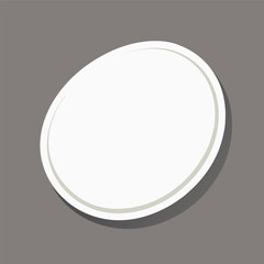 A white circle with a shadow on a gray background