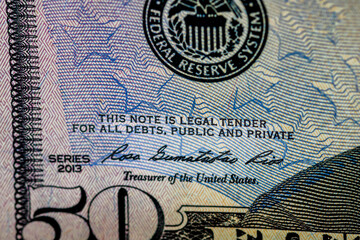 USD money banknotes, detail photo of US dollars