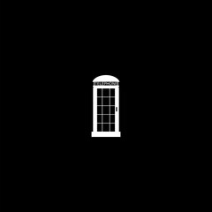 English telephone box icon isolated on dark background