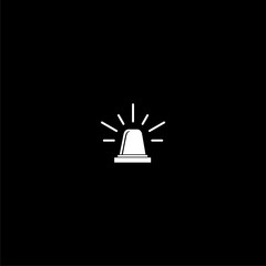Flasher siren icon isolated on dark background