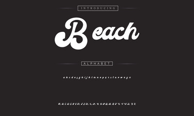 Vintage decorative font named with label design and background pattern