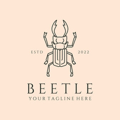 luxury beetle line art logo vector symbol illustration design
