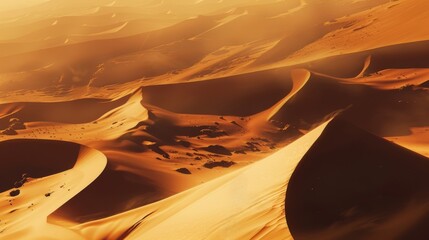 a vast, barren desert landscape with towering dunes and a scorching sun overhead, conveying the harshness and isolation of the environment - Powered by Adobe