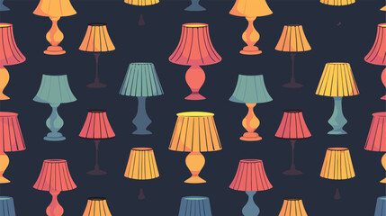 Seamless pattern floor and table lamps. Interior illustration