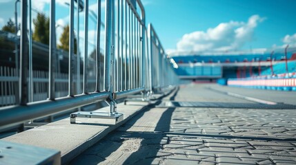 Safety barriers securing the event