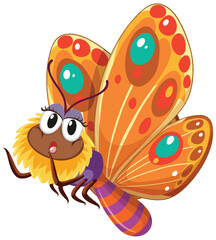 Vibrant vector illustration of a cartoon butterfly