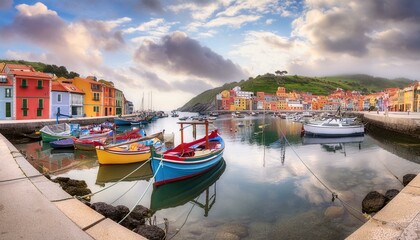 Fishing Boats and Quaint Village