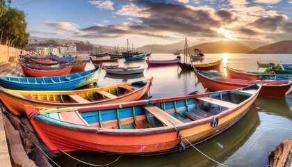 Fishing Boats and Quaint Village