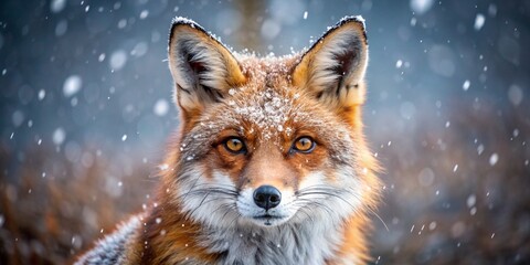 Fototapeta premium red fox in the snow