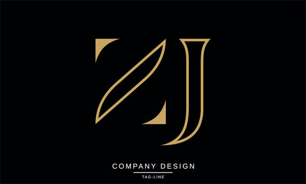 ZJ, JZ Abstract Letters Logo Monogram Design Font Vector Initials