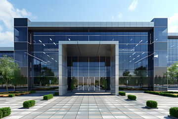 Modern corporate office building entrance