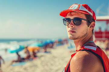 lifeguard on the summer beach