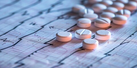 Medication with a heart rate monitor in the background.