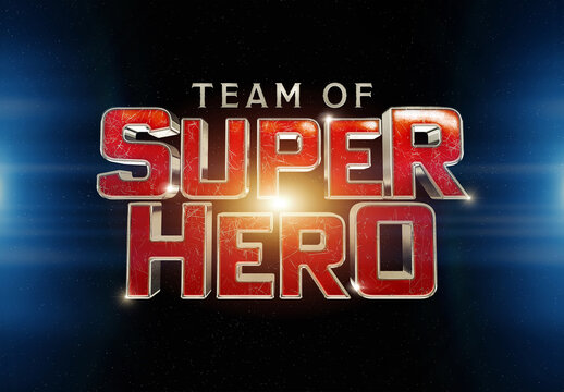 Superhero Movie Text Effect Mockup